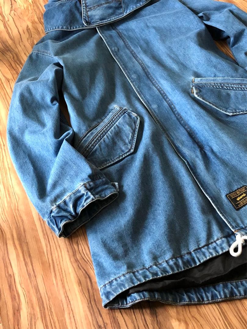 未使用に近い／Mサイズ／定価49500円／グラム glamb／デニムモッズコート