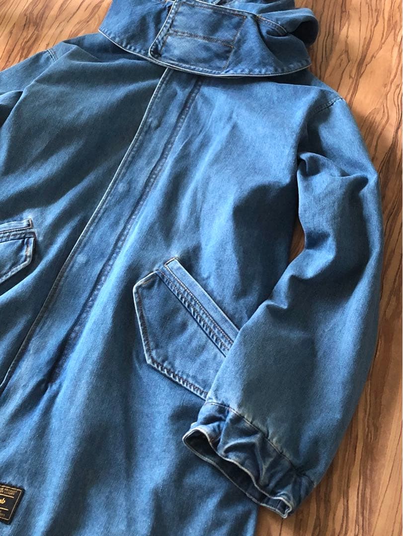 未使用に近い／Mサイズ／定価49500円／グラム glamb／デニムモッズコート