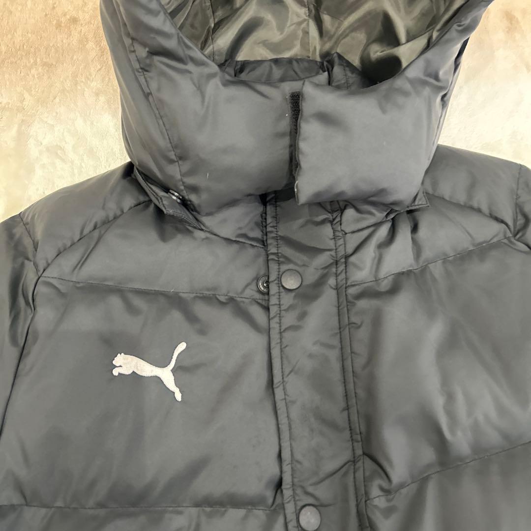 サイズ140cm Puma 黒 ベンチコート フード付き 美品 クリーニング済み