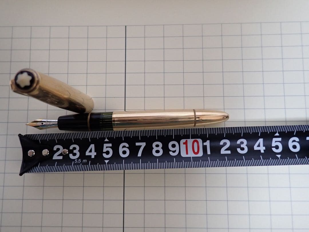 モンブラン NO.744｜ピンストライプゴールド｜吸入方式｜ヴィンテージ｜万年筆