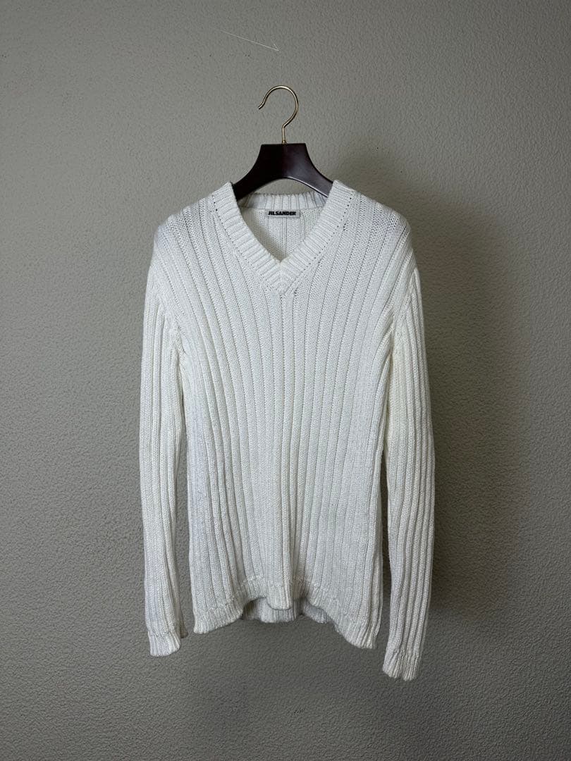トップス JIL SANDER 00s Cotton V Neck Kint