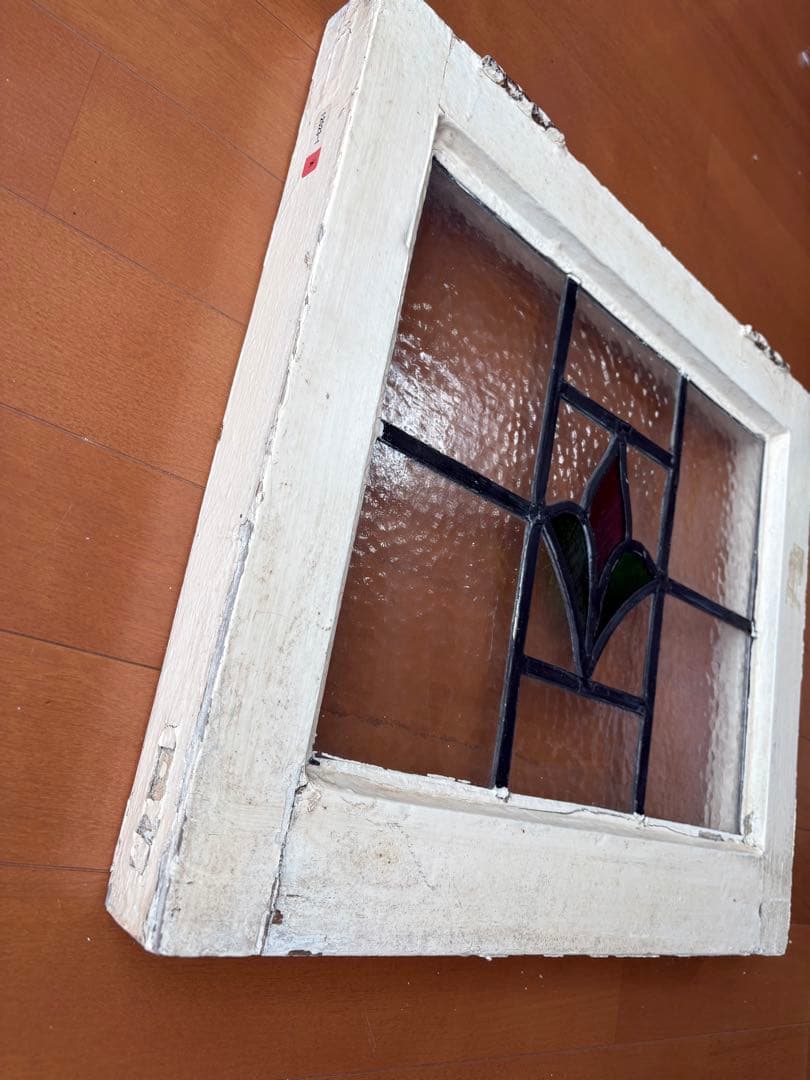 や*ん様 英国アンティーク ステンドグラス 窓枠付きパネル｜イギリス製｜店舗什器