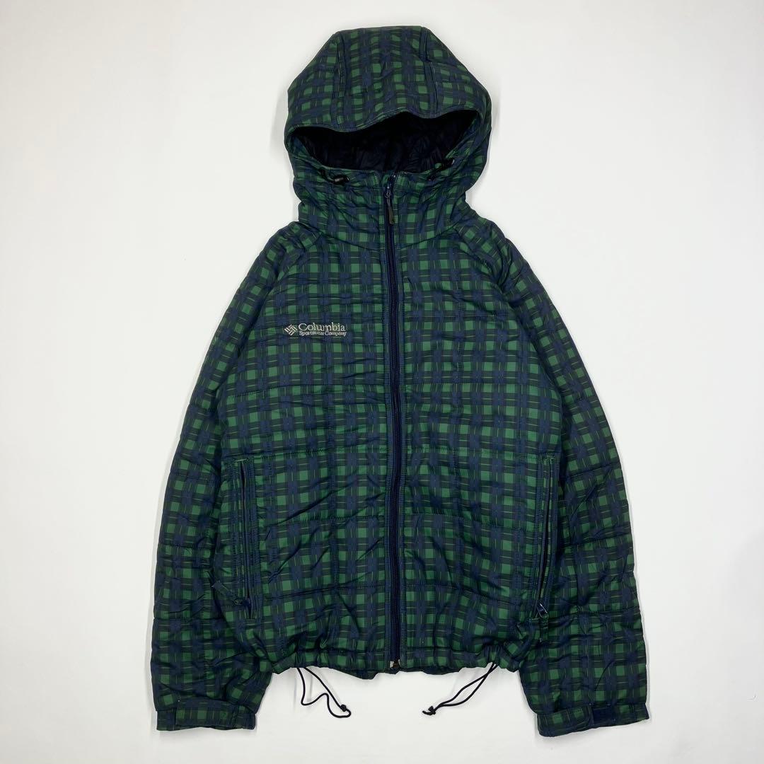 【希少】00s コロンビア パファージャケット ブラックウォッチ 短丈 テック