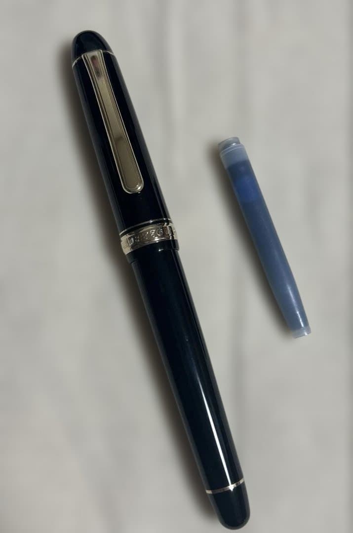 プラチナ万年筆 #3776センチュリーブラックインブラック中字PNB-15000