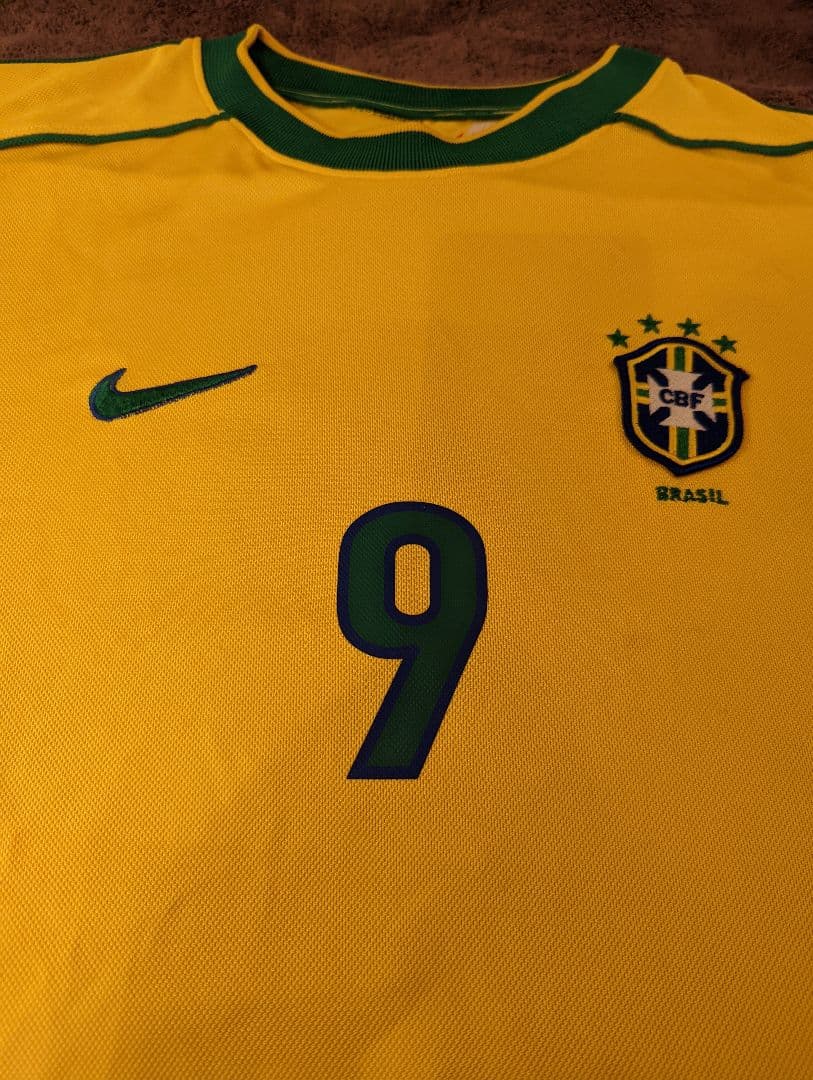 英国製 ビンテージ 1998W杯 ブラジル代表 選手着用モデル ロナルド 名前入