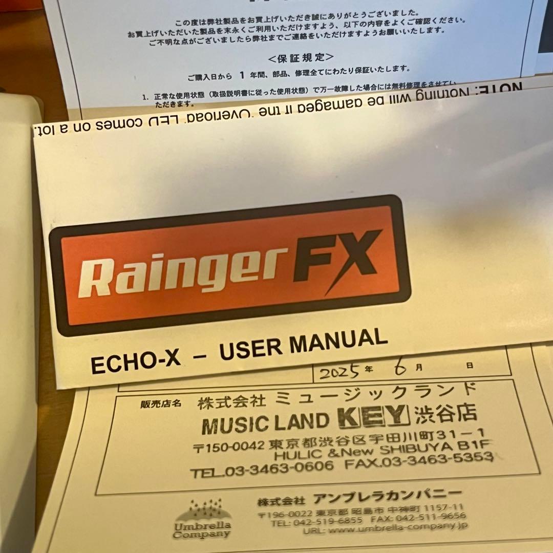 Rainger FX Echo X エコー/ディレイ +Igor
