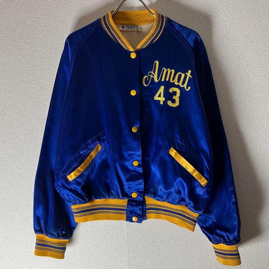 40s 50s サテン ジャケット ブルー