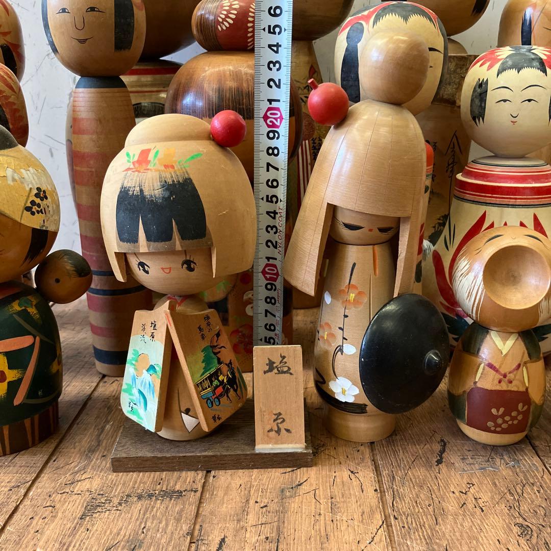 昭和レトロ 伝統的な木製こけしコレクション こけし 小芥子 まとめ売り 置物