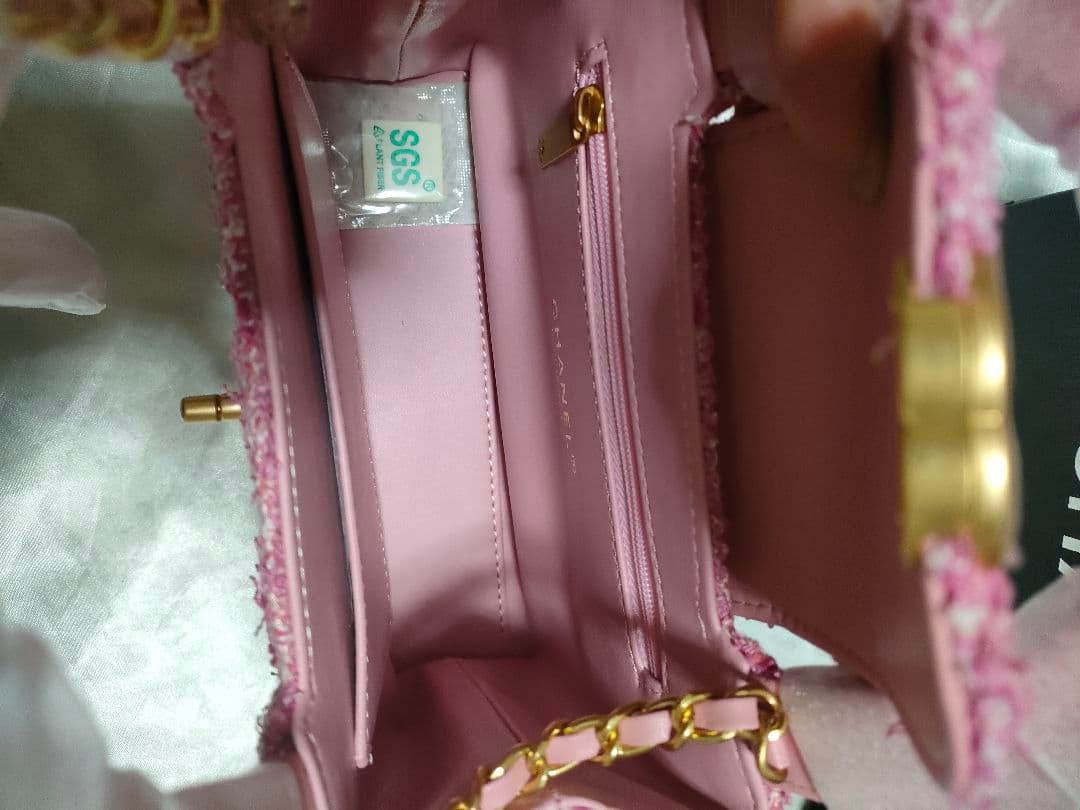 CHANEL ピンク ツイード ショルダーバッグ ノベルティ