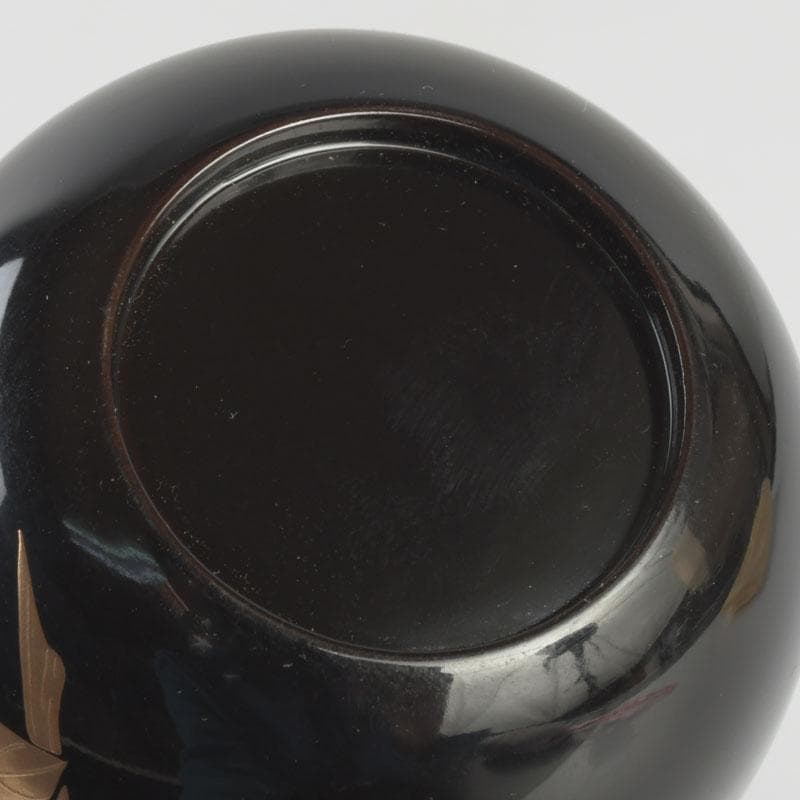 茶道具　加賀蒔絵師　竹内幸斎作　螺鈿装飾　紫陽花蒔絵　大棗　共箱　V　9879