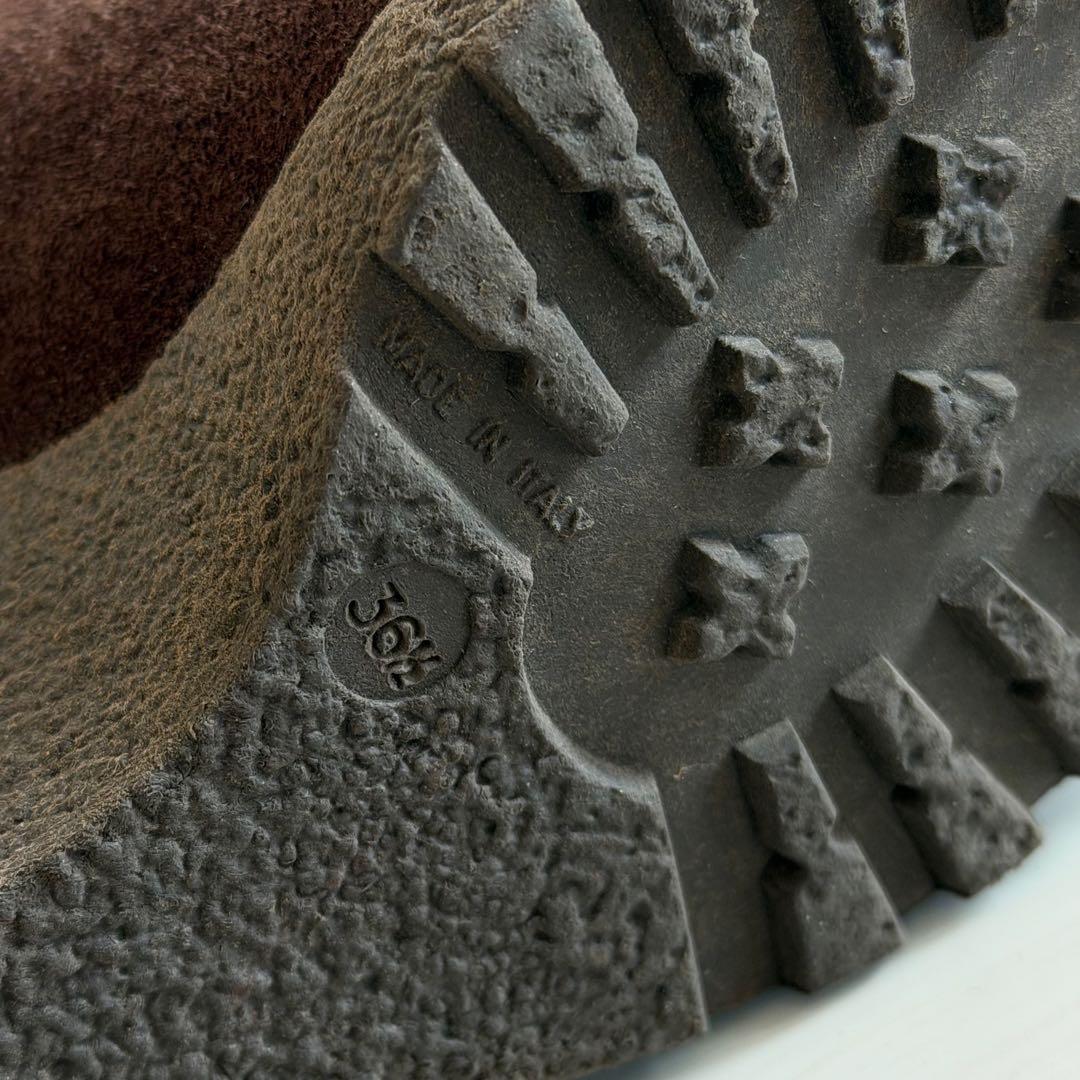 フェンディ　ロングムートンブーツ　スエード　イタリア製　FFロゴ　ズッカ柄　茶