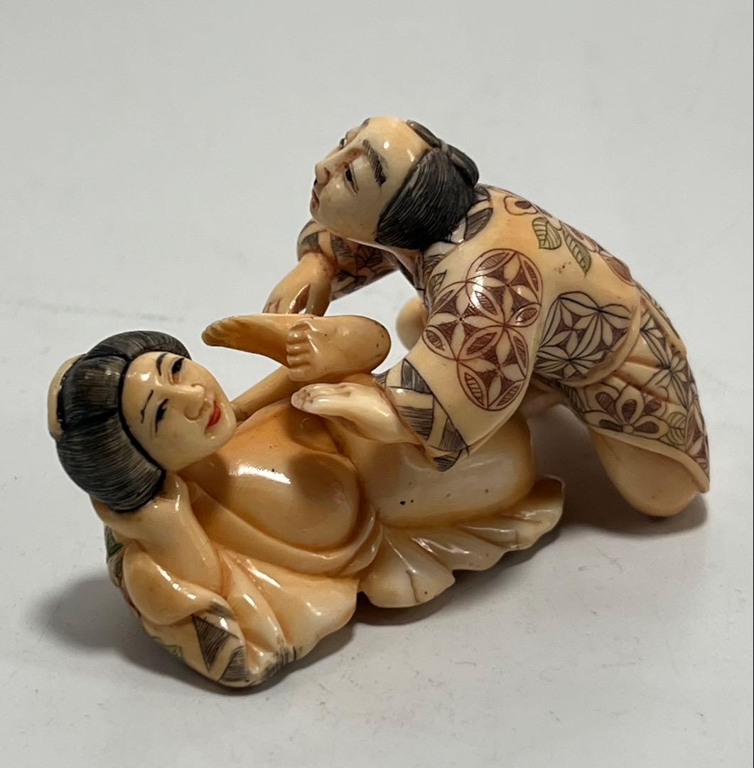 極上春画 根付 本抹香鯨 重さ:90g 　（提げ物 /緒締め ）M-044