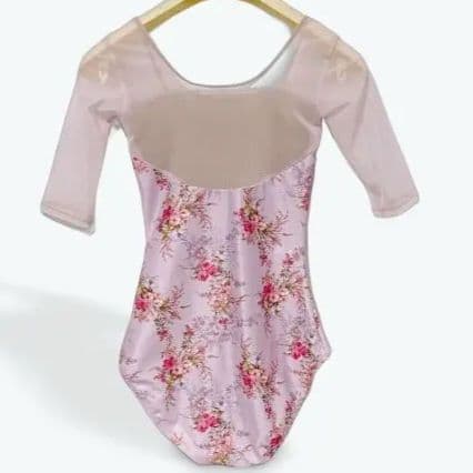 新品未使用　シルフィーヌ　花柄 五分袖レオタード 40　Lサイズ　日本製