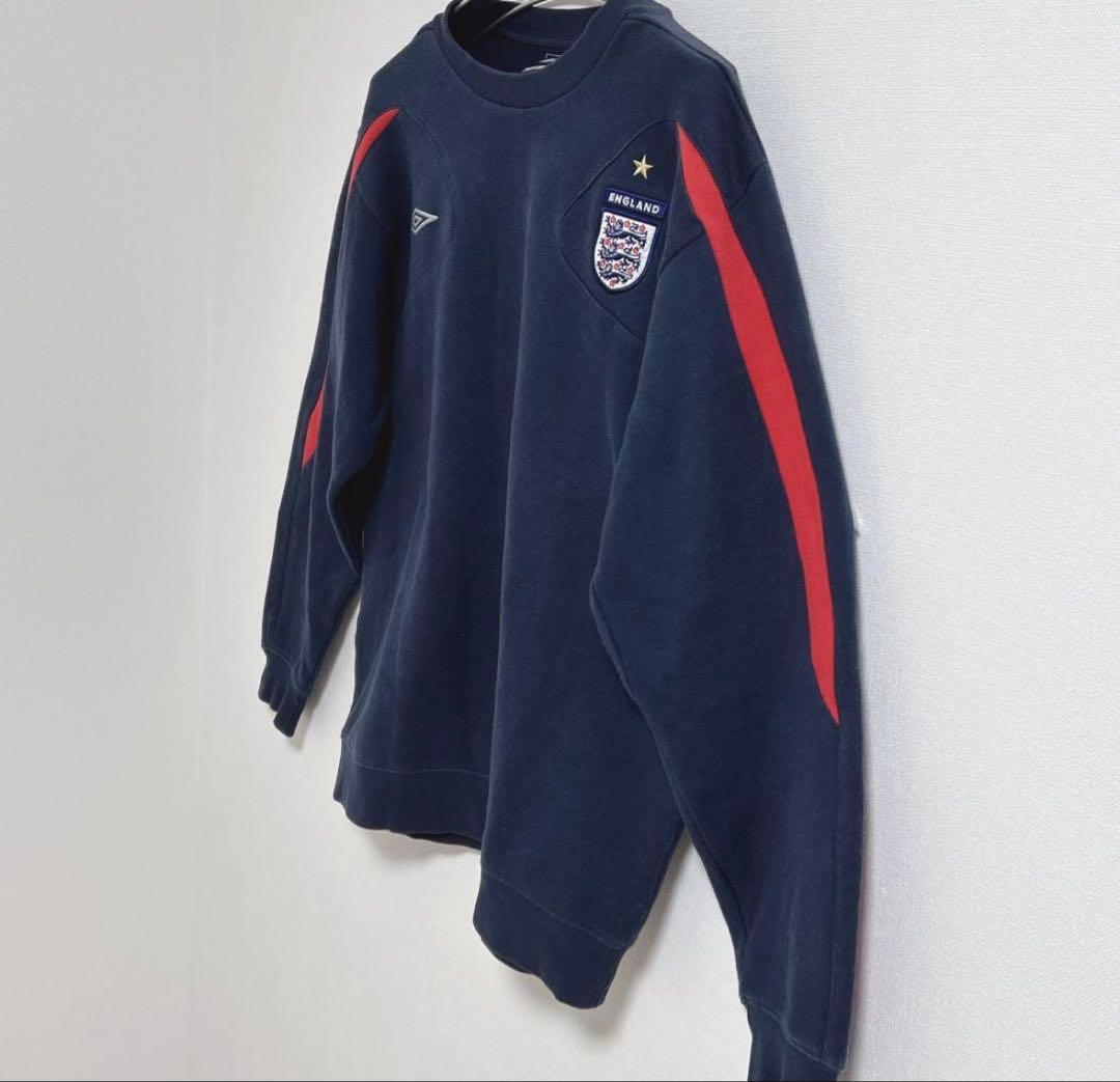 激レア 90s イングランド アンブロ umbro 刺繍ロゴ スウェット 紺　赤