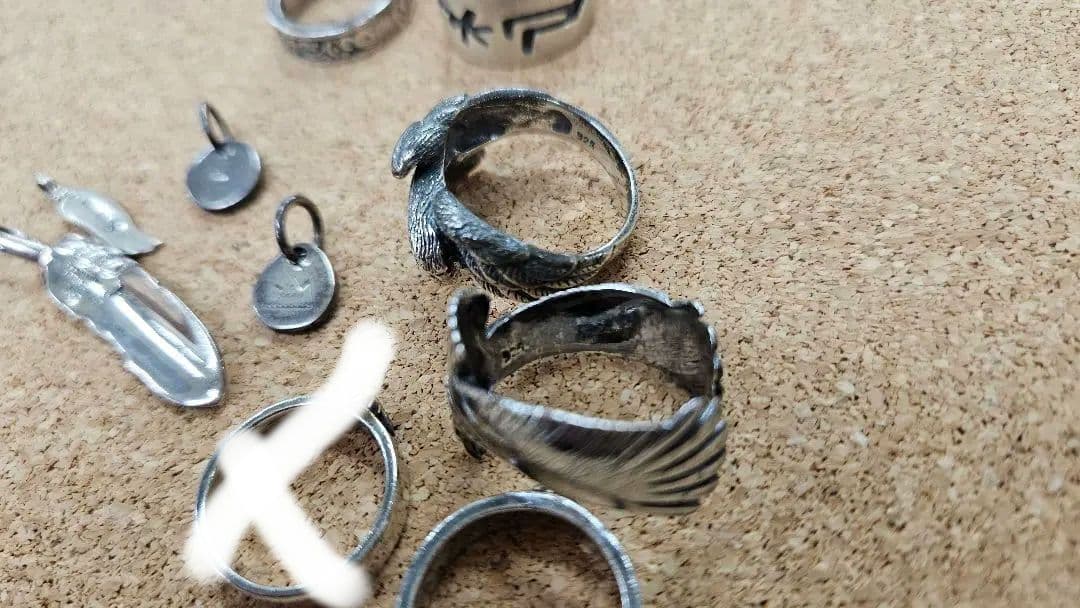 シルバーアクセサリー リング、ペンダントトップ 10点セット