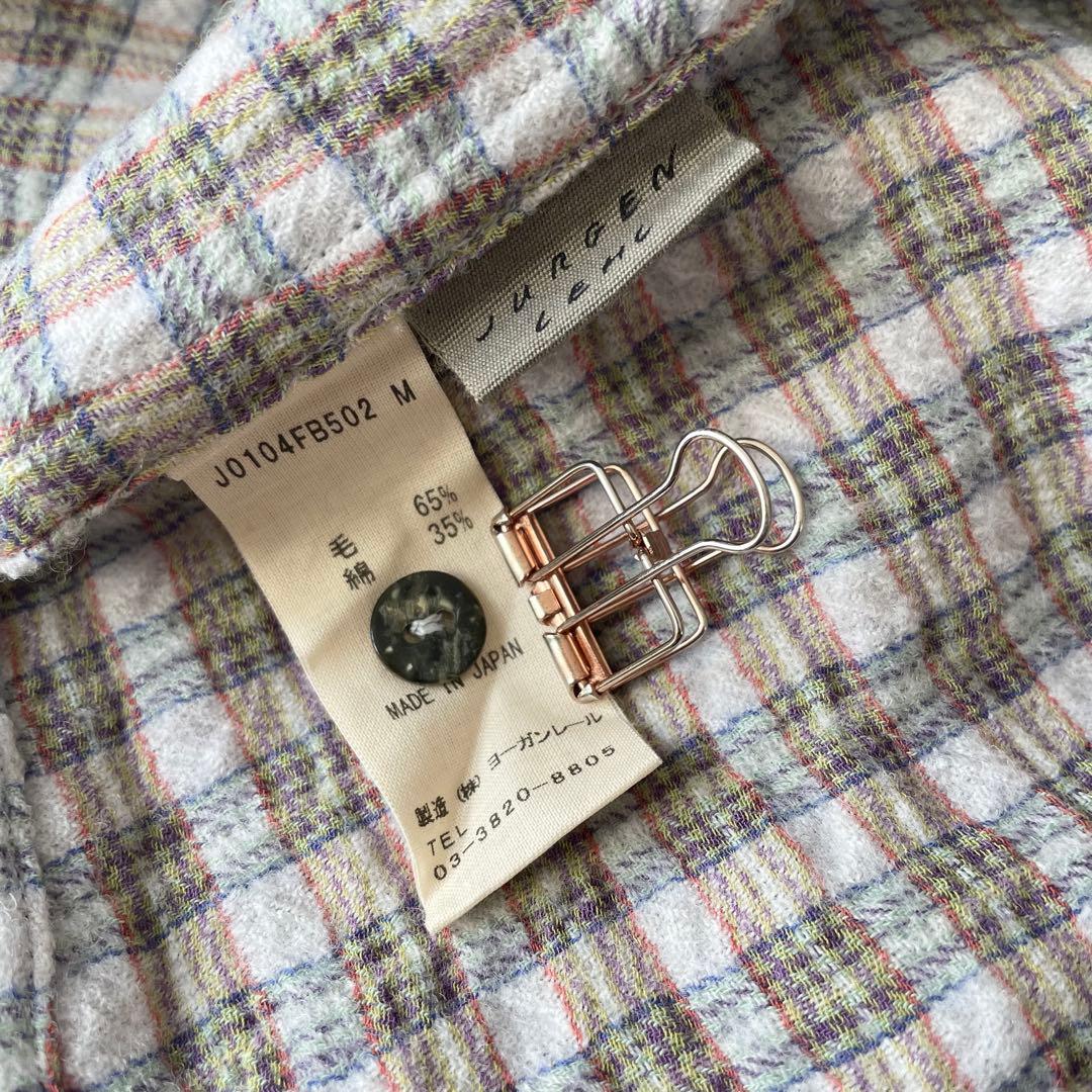 ヨーガンレール 美品 JURGAN LEHL 長袖シャツ ウール M チェック