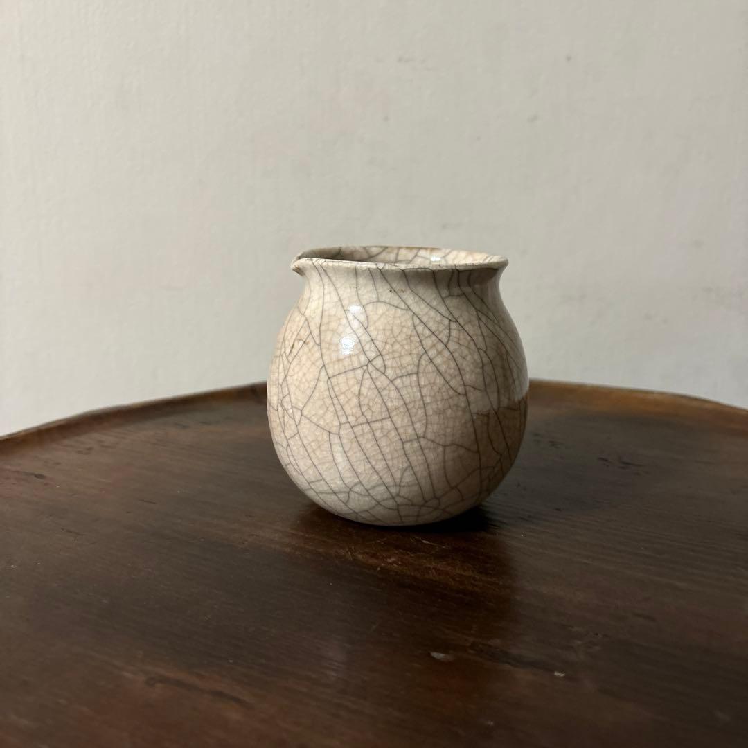 古い笹絵哥釉の器　花入れ　アンティーク　骨董　古道具　唐物　中国古玩　検:李朝