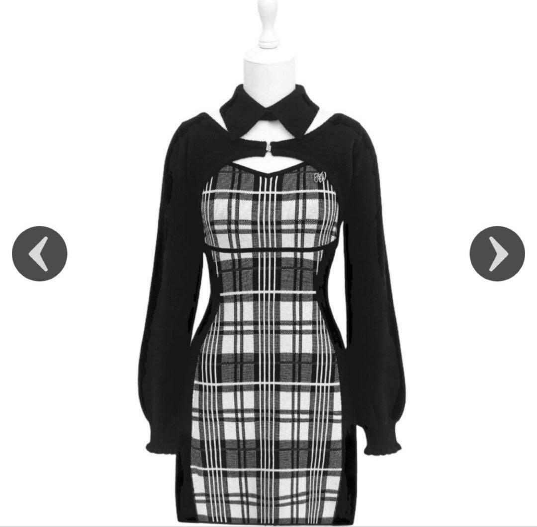 即購入⭕️ ハニーミュウ チェックレイヤードアンサンブルワンピース