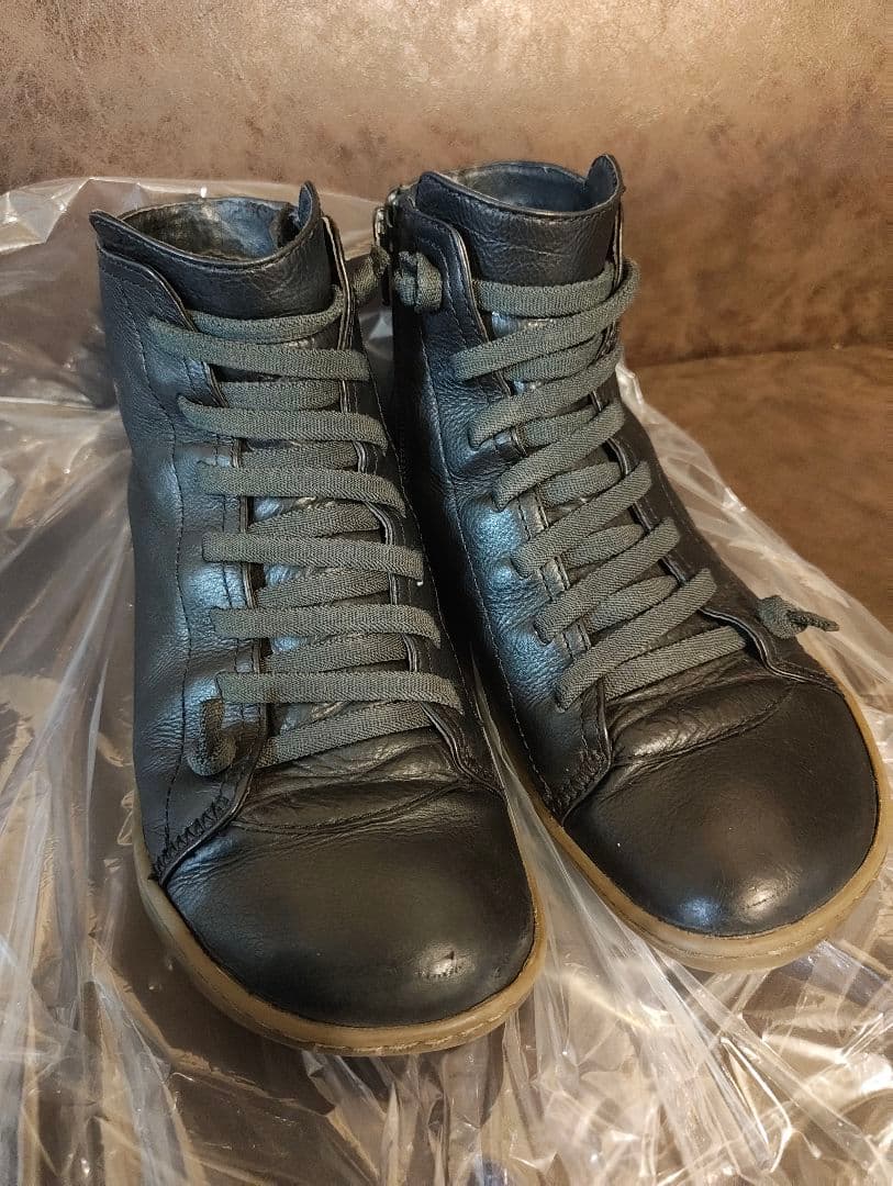 美品 カンペール ペウカミハイカット サイドジップ ブラック 38