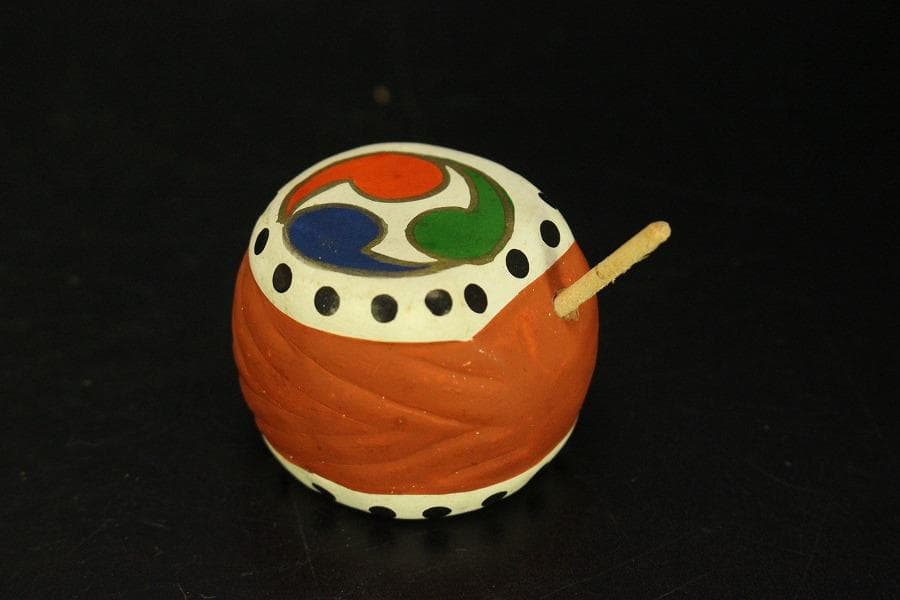 かわいい 郷土人形 太鼓持ち童人形 共箱(ZE434)