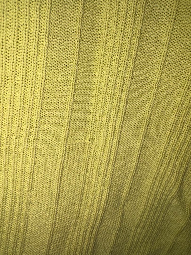 HERMES プリーツ加工 長袖シャツ ライムグリーン