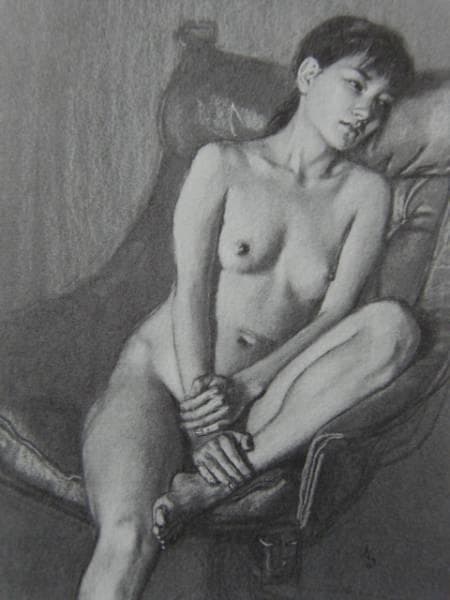 高塚省吾、裸婦,レゾネ画集より、版上落款/サイン入、新品高級額装付、状態良好