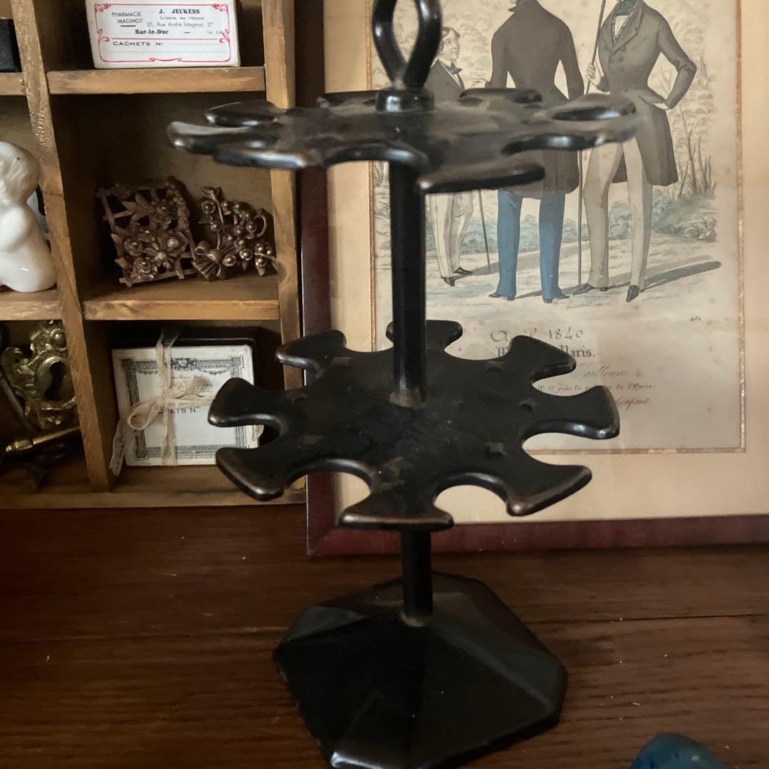 フランスアンティークスタンプホルダー　フランスアンティークスタンプ台２段