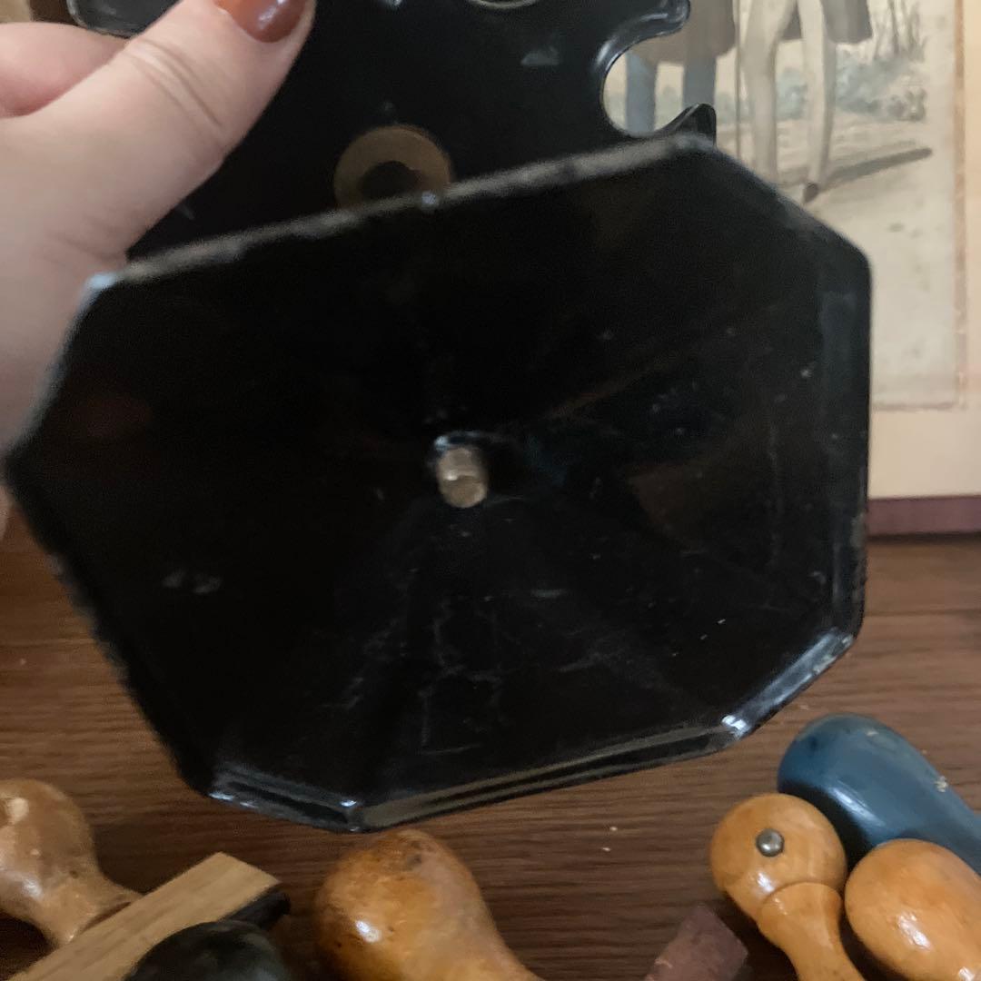 フランスアンティークスタンプホルダー　フランスアンティークスタンプ台２段