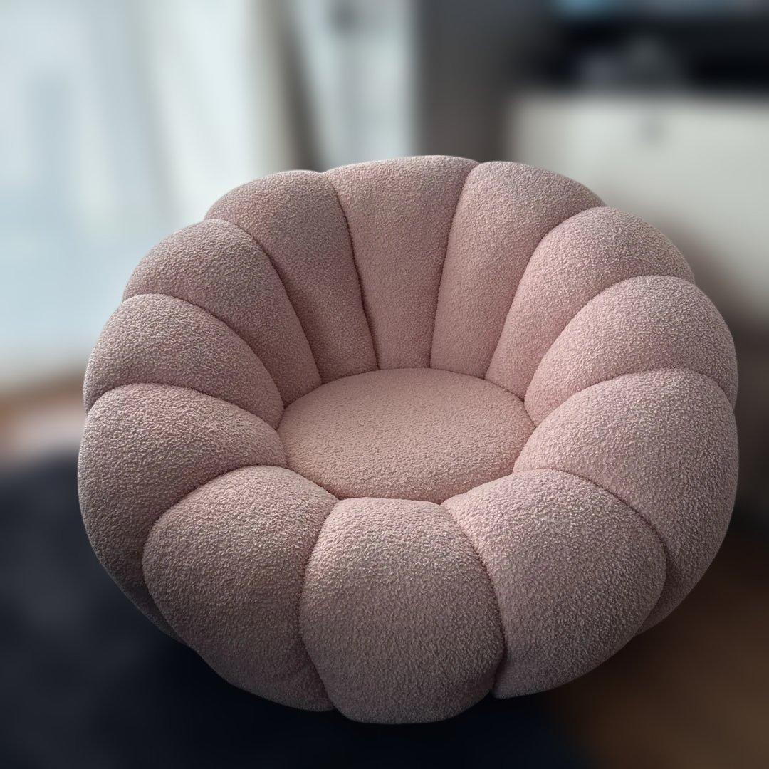 れ*7様 ★美品★ 1人掛けカボチャソファパンプキンソファ 回転式 ファブリック