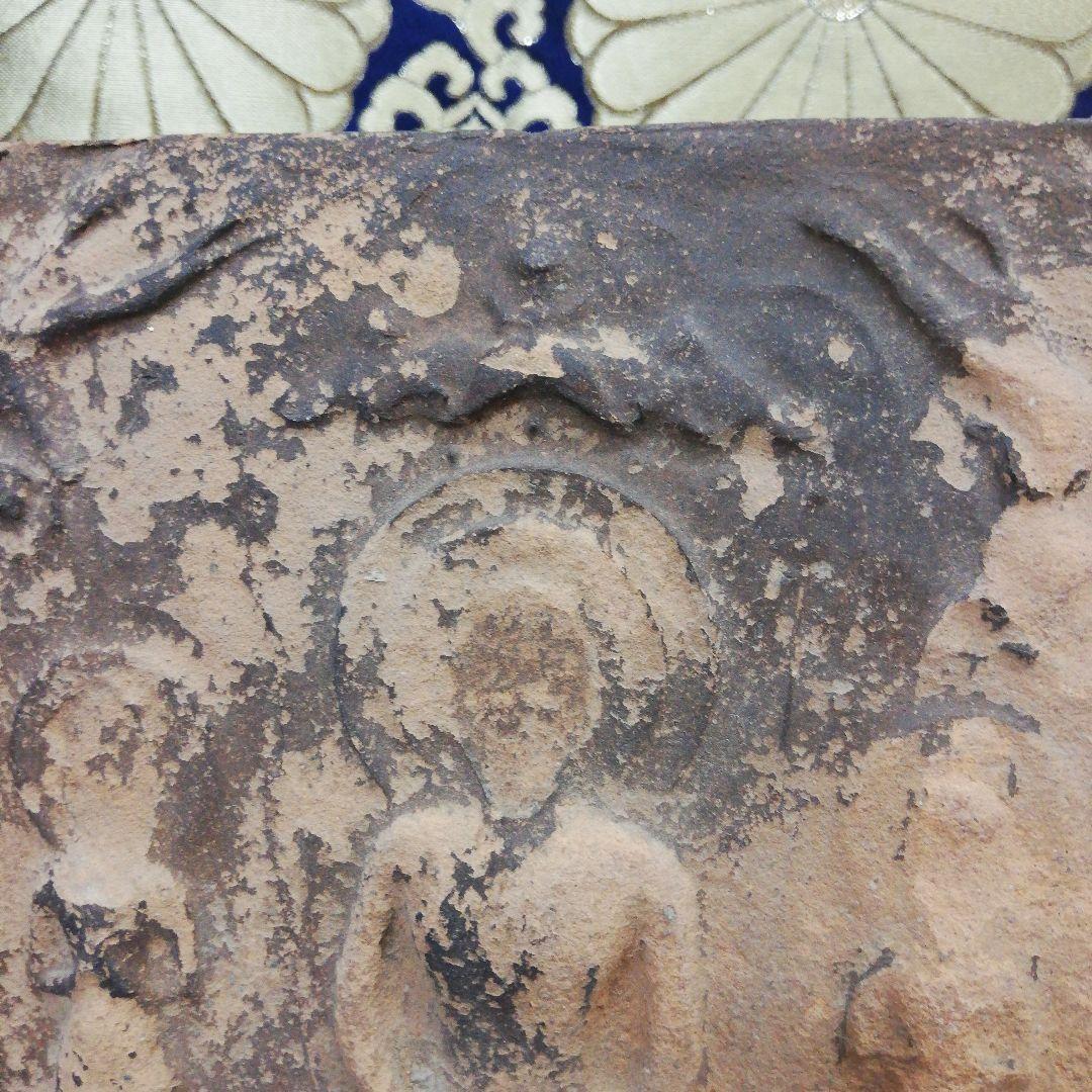 極稀少レア三尊仏時代古瓦古代仏教美術磚仏現存美術推定7世紀頃時代コレクション