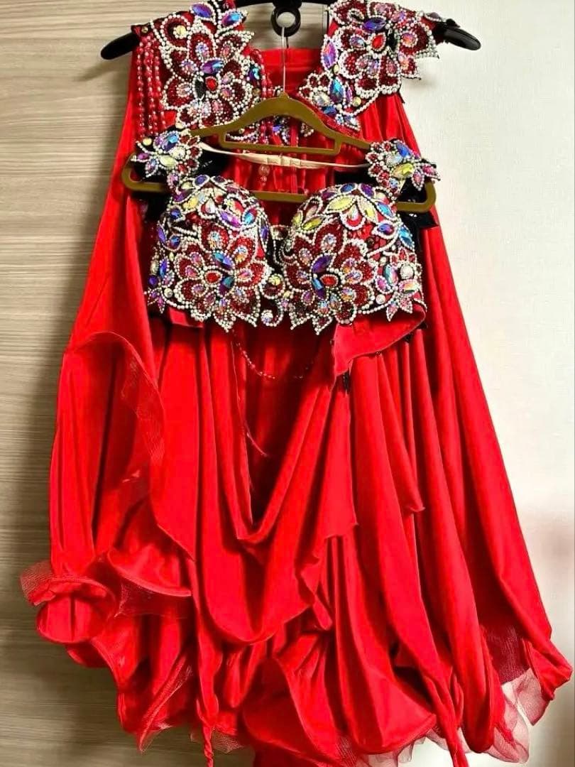 製 高級ベリーダンス衣装 赤