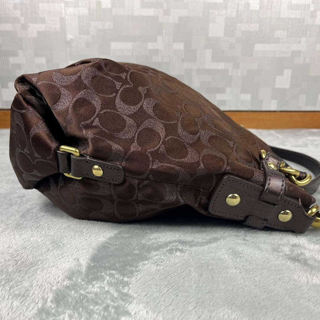 バッグ Coach 2way Hand Bag Brown Signature