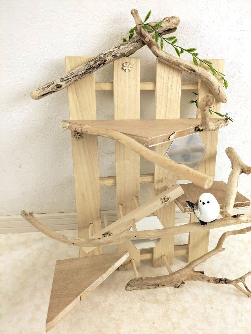 バードアスレチック　流木　壁掛け 止まり木 37バードトイ　バードジム