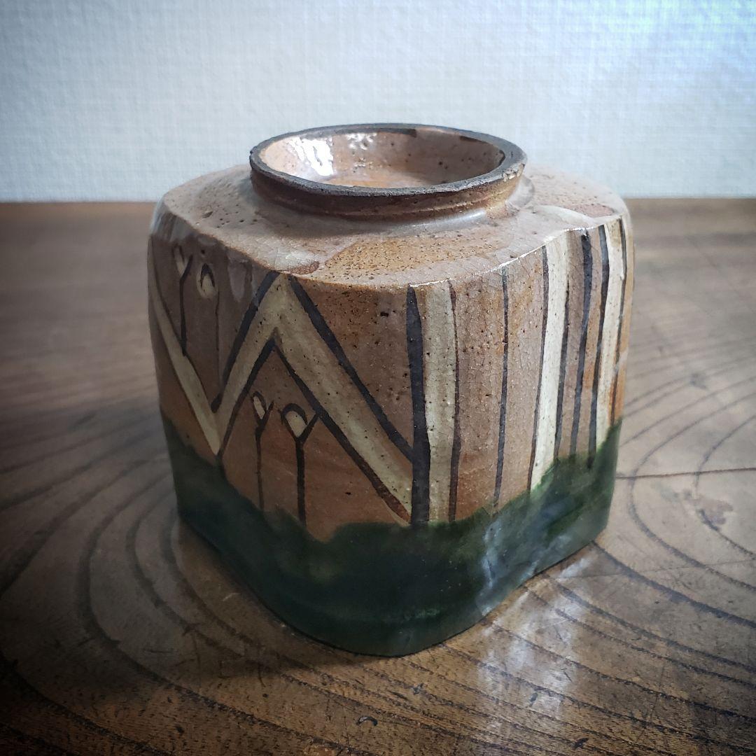 茶道具　鳴海織部　角形　深向付　美濃　オリベ　懐石