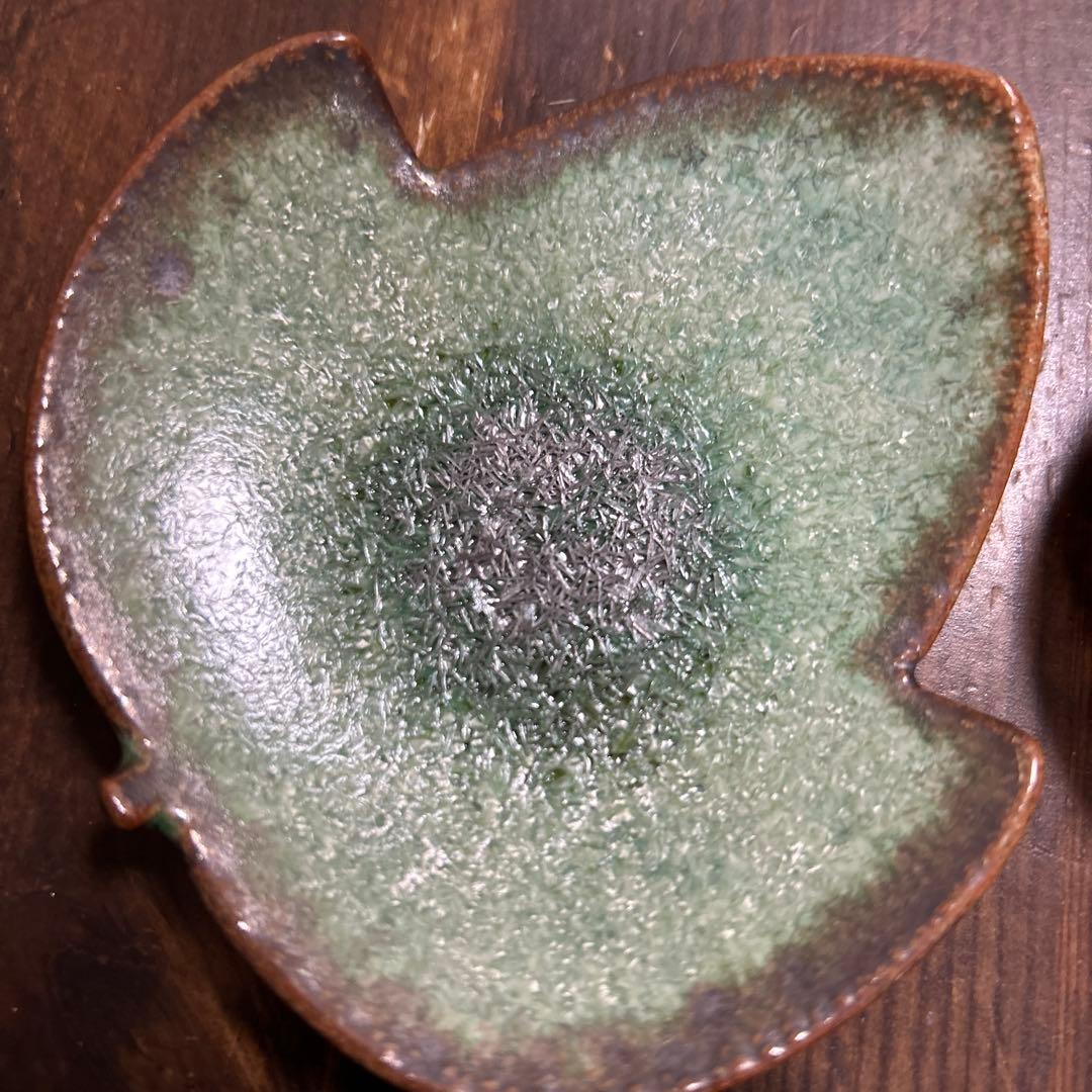 希少　玉峰窯 中尾哲彰作 銀河 銘々皿 ぶどうの葉　秋銀河釉　５枚