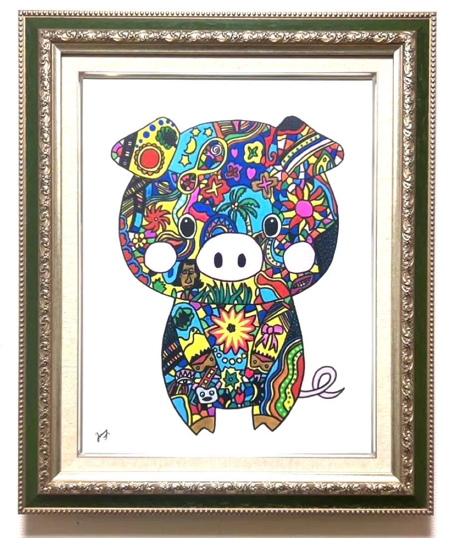 SALE【F6号】山下清（清水寺）手描/表裏サイン有/油彩/アクリル/裏シール有