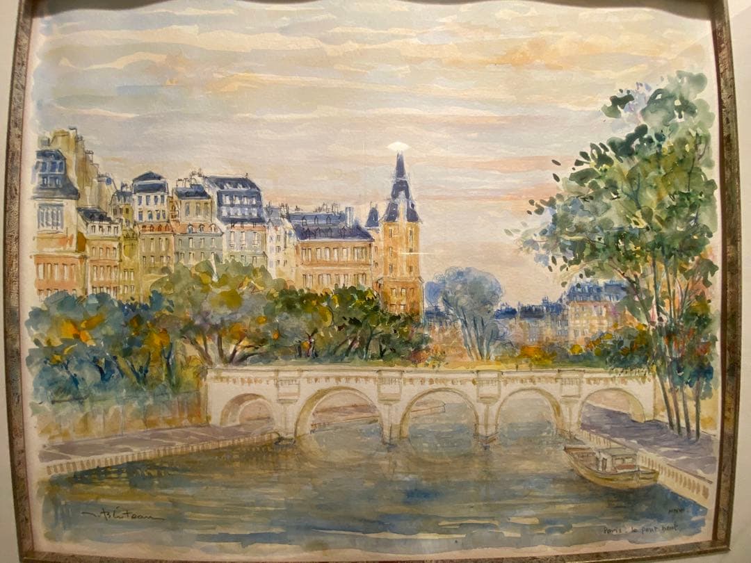 パリ「ポンヌフ」水彩画