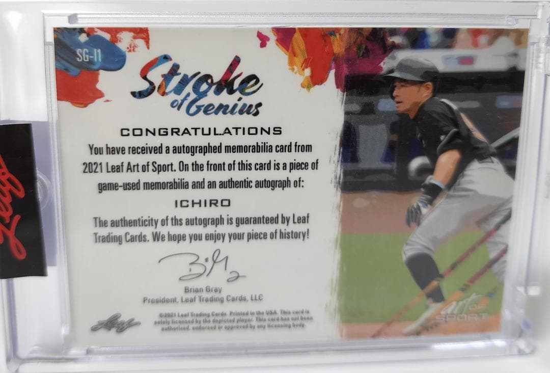 イチロー 21 LeafArtOfSport 12枚限定直筆サインジャージカード