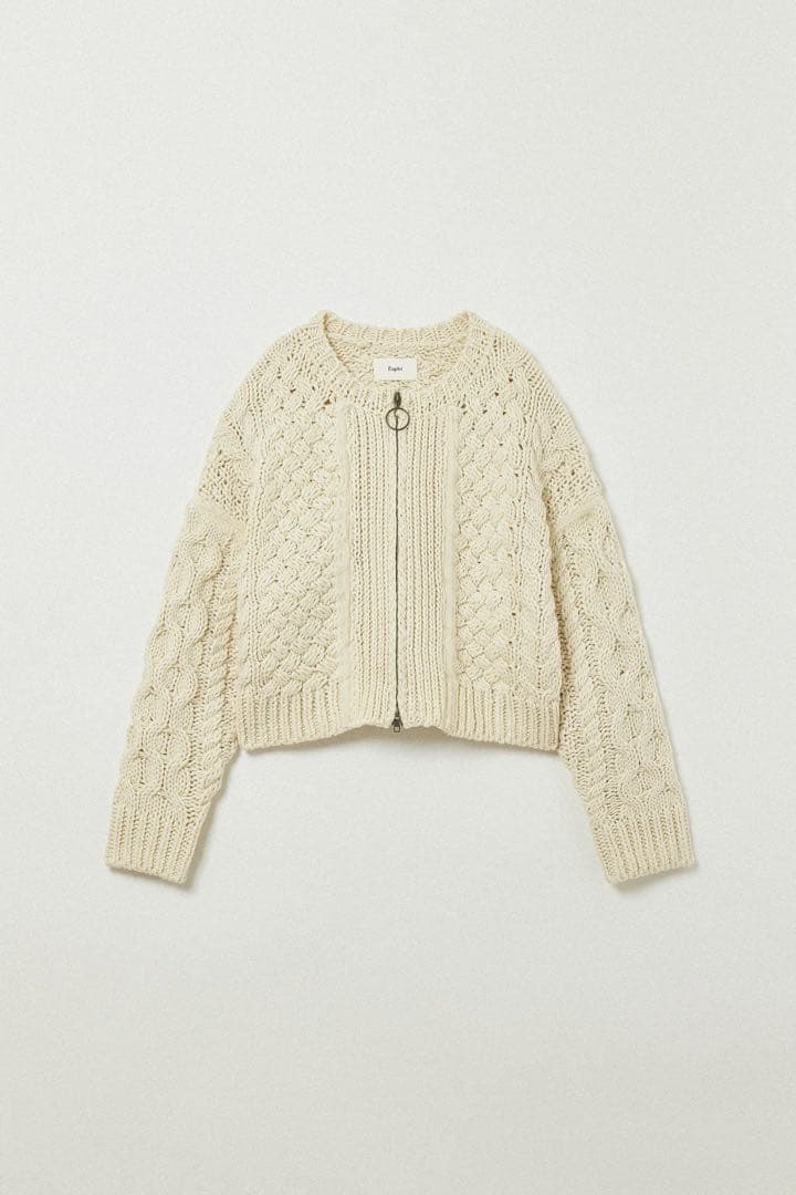 【eaphi】CABLE ZIP CARDIGAN