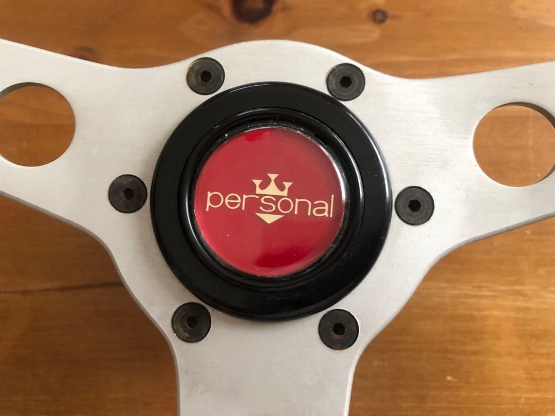 personal MONZA ウッドステアリング ホーンボタン付き 当時物　中古