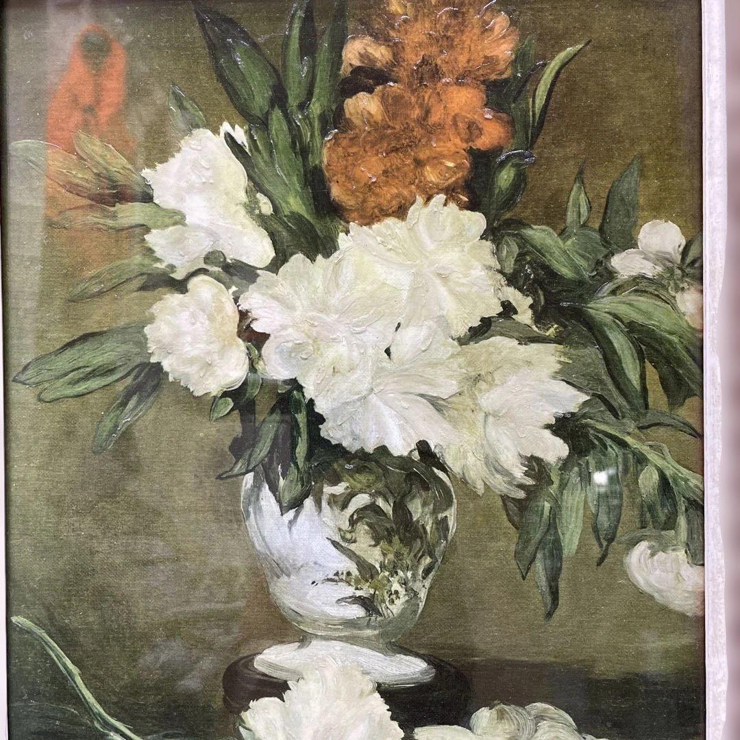 RE7306油彩画 花瓶の花 M. Manuel F6