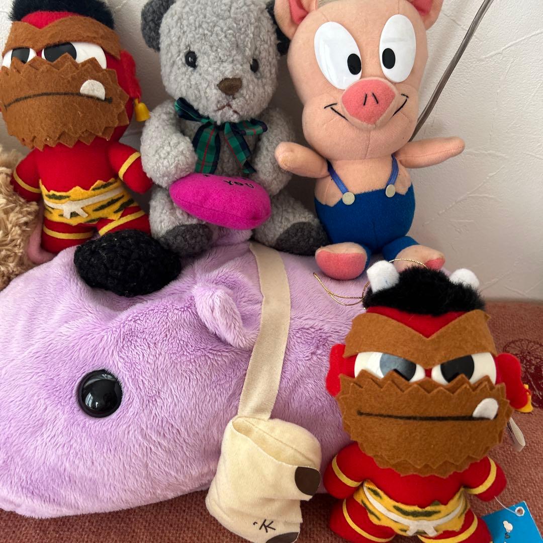 レトロ　サンエックス　きれいずきん生活　ぬいぐるみホルダー　カピバラさん　かっぱ