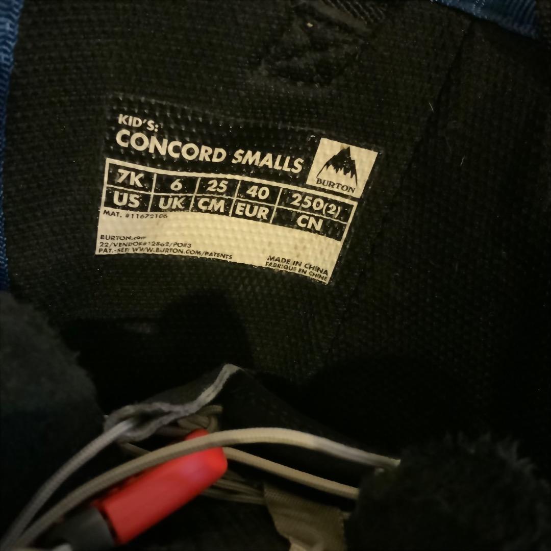 キッズBurtonコンコード スモールズ スノーボードブーツ 7K(25cm)