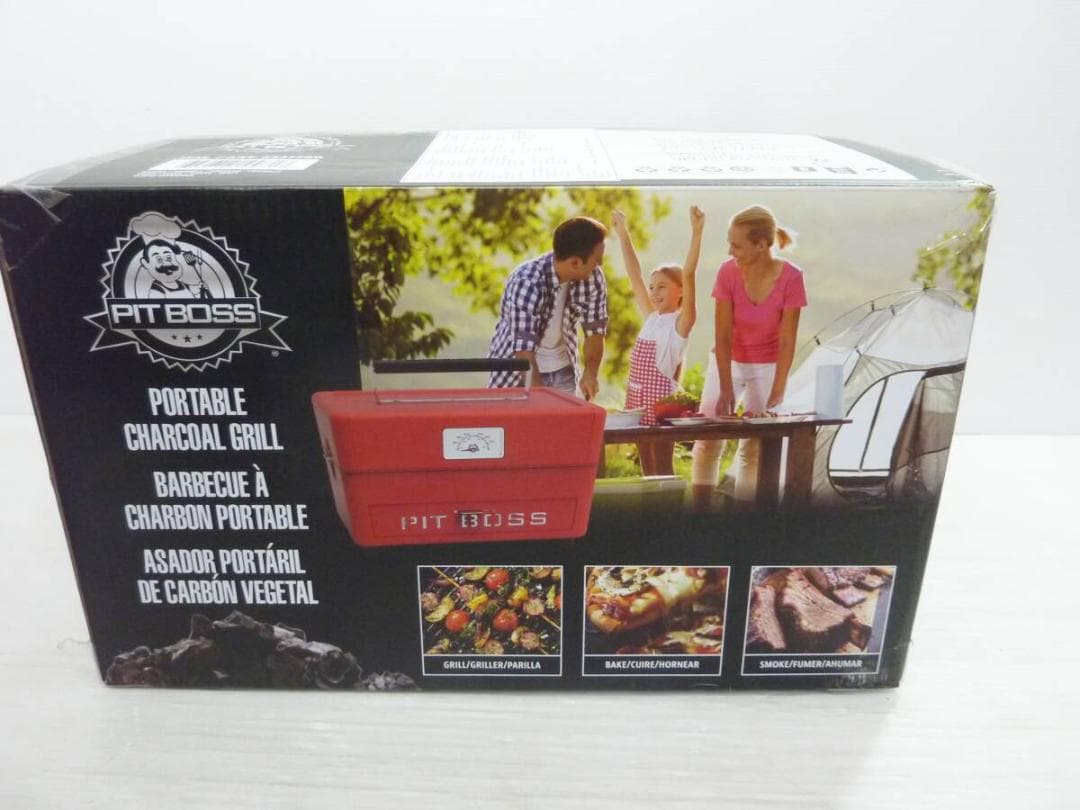 ピットボス ポータブル チャコール ポータブル グリル PB175PCG レッド