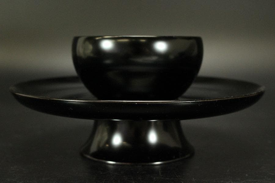 茶道具 油滴天目茶碗 天目台 時代(ZE548)