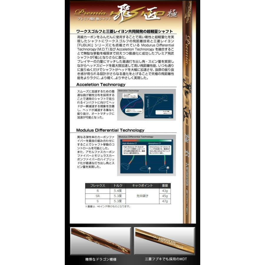 【新品】強反発ドライバー「悪童」三菱ケミカル製 プレミア飛匠シャフト仕様