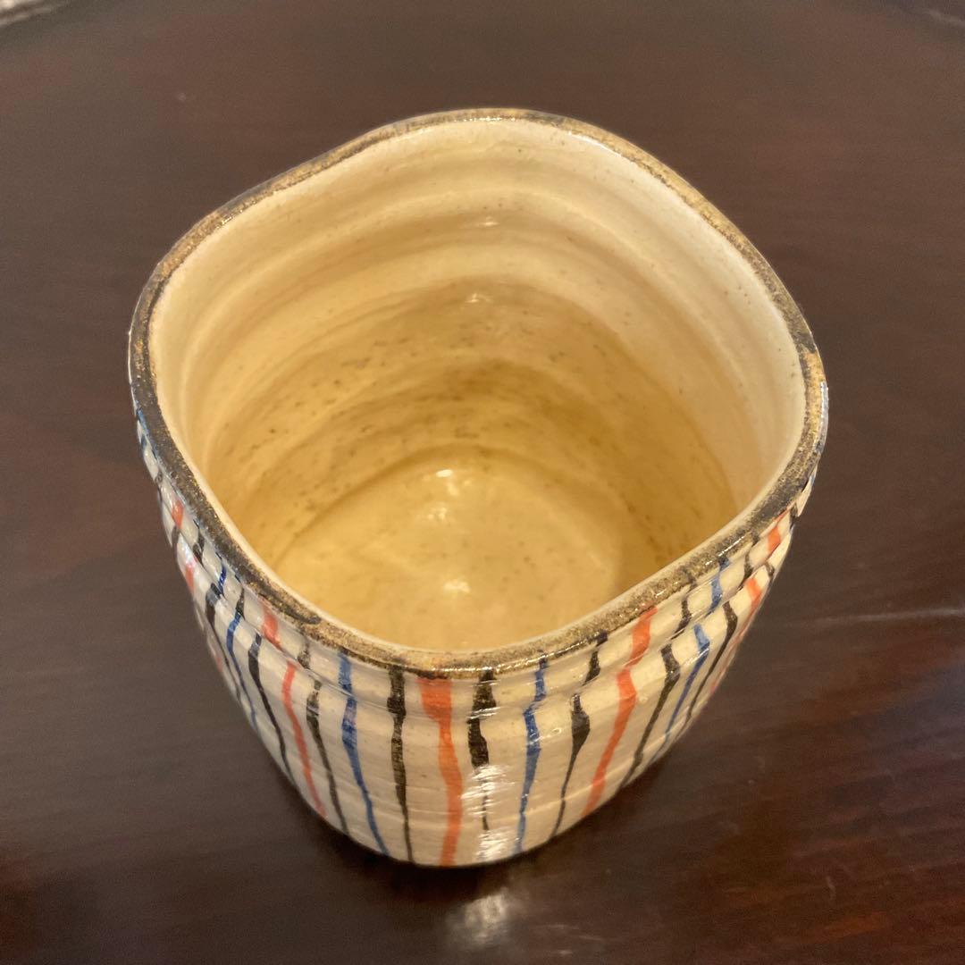 瀬戸 四方 麦藁手 筒向付 火入 湯呑 時代物