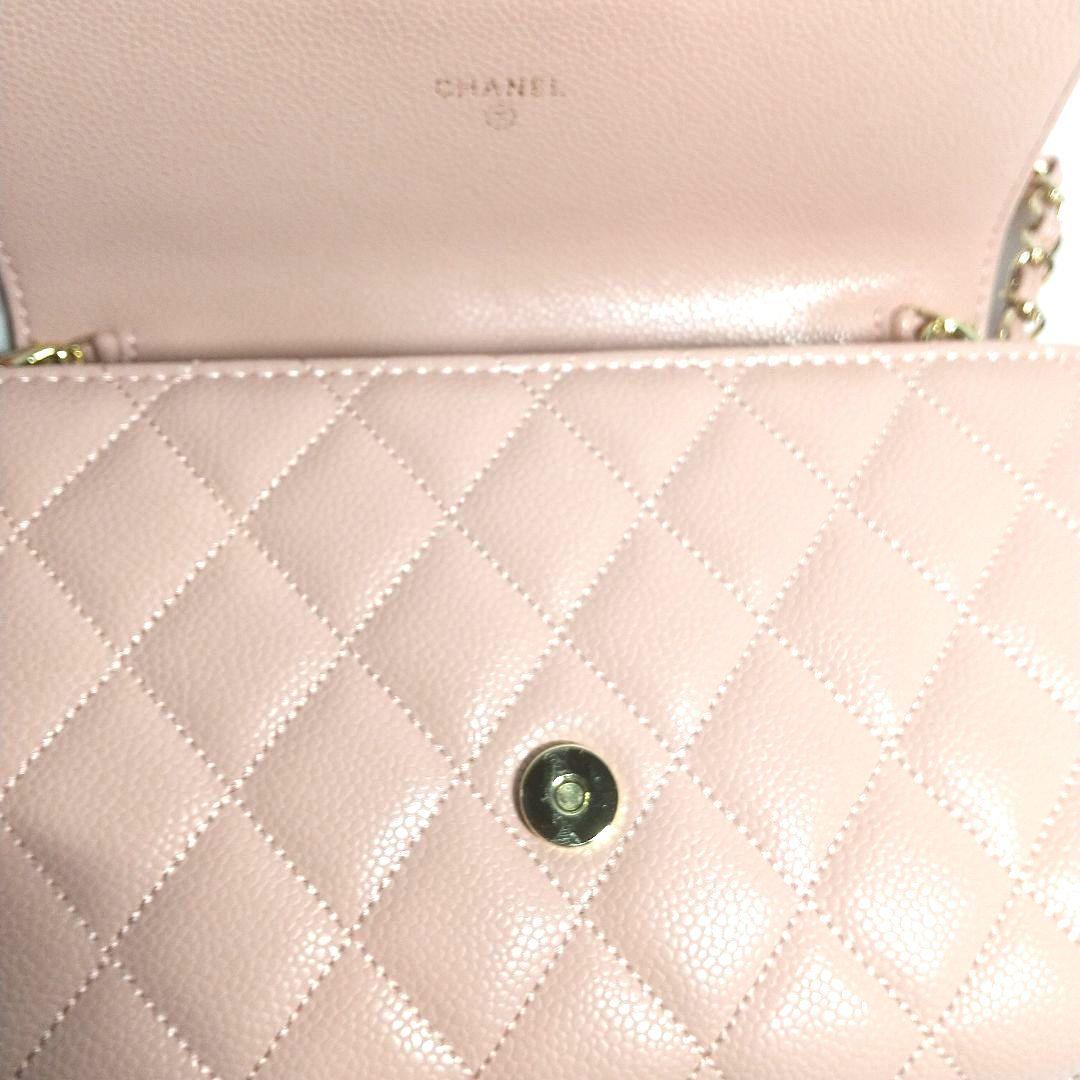 新品ピンクCHANELノベルティショルダーバックゴールドチェーンVIP限定