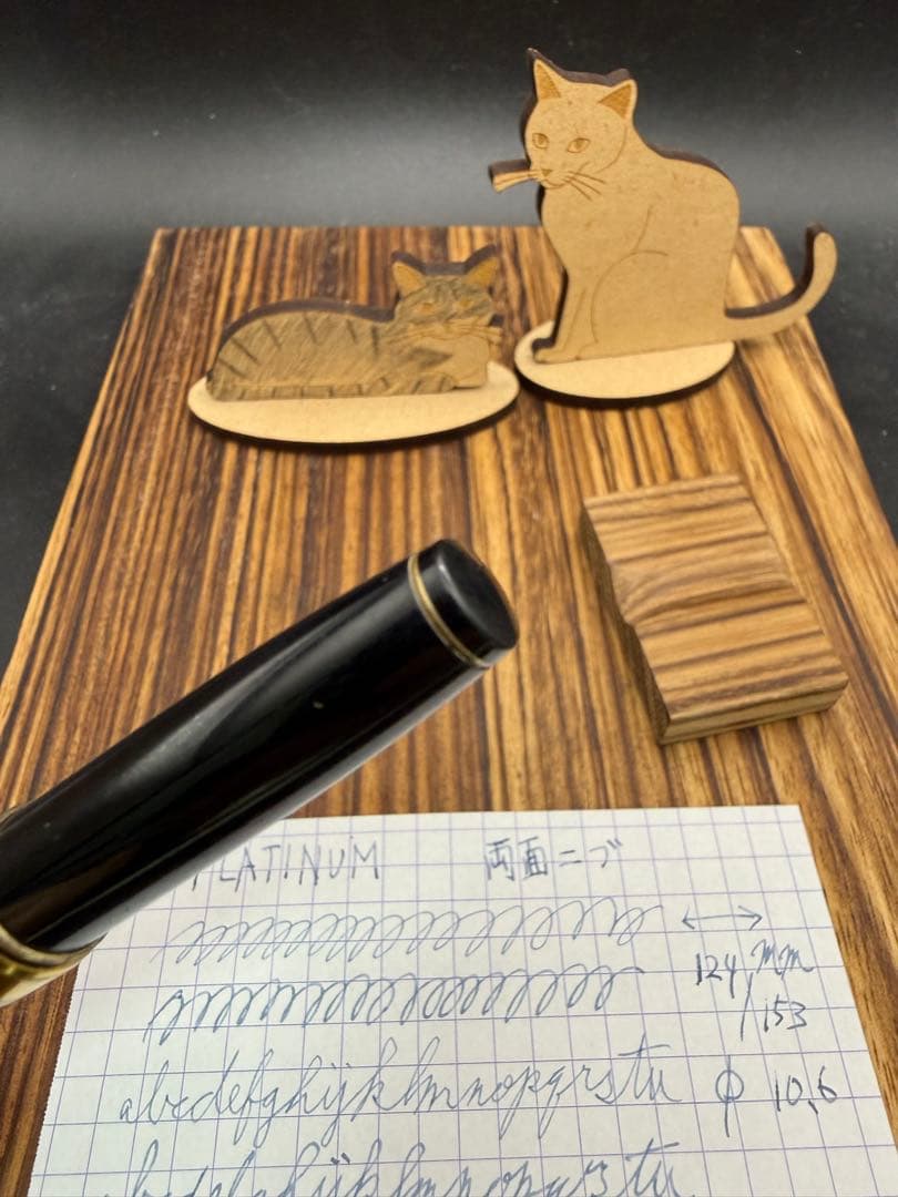 レア PLATINUM 万年筆 両面ニブ ショート