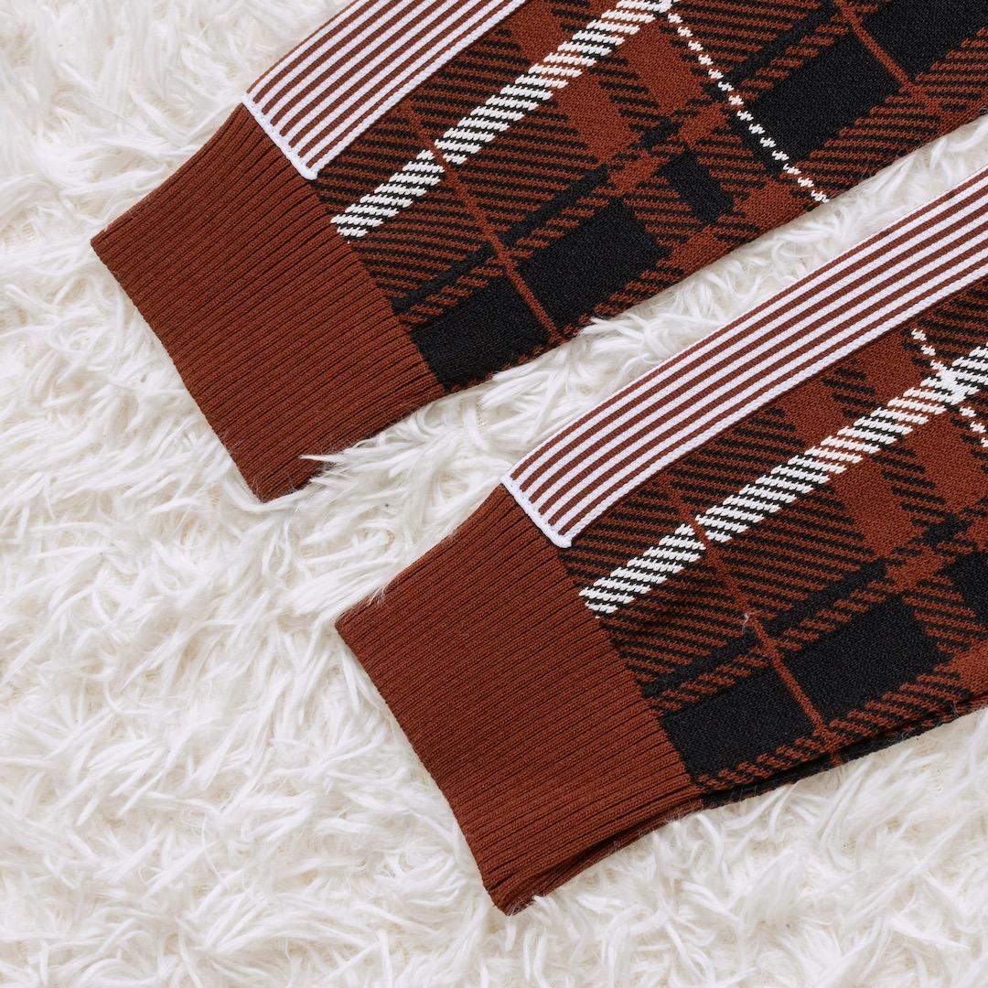 未使用 パーリーゲイツ 23AW ニット セーター チェック クルーネック 6